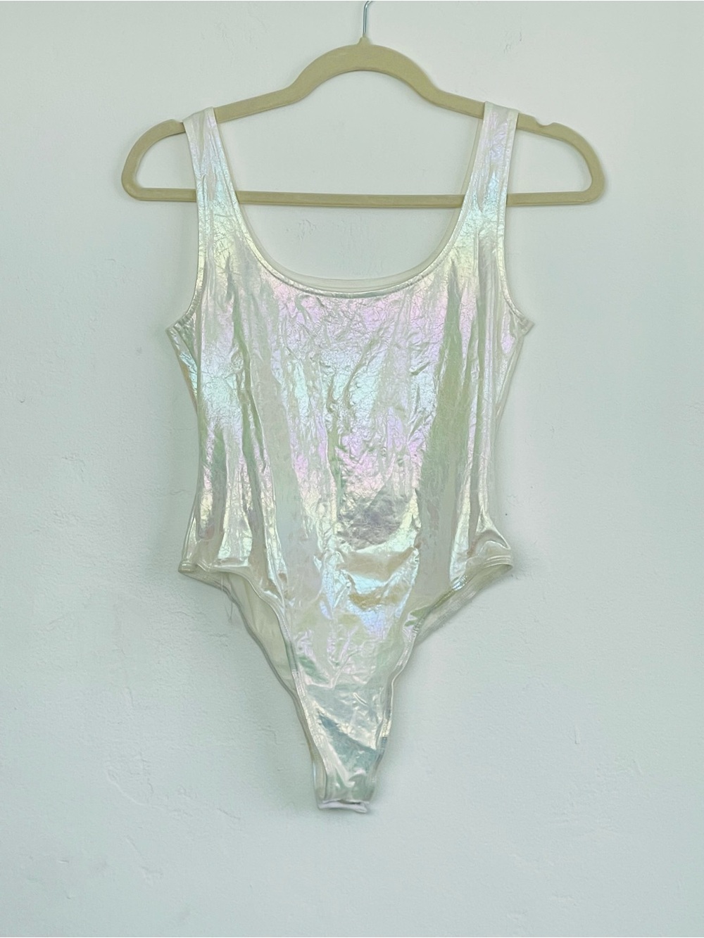 REVOLVE Iridescent Pearl Scoop Tank Bodysuit